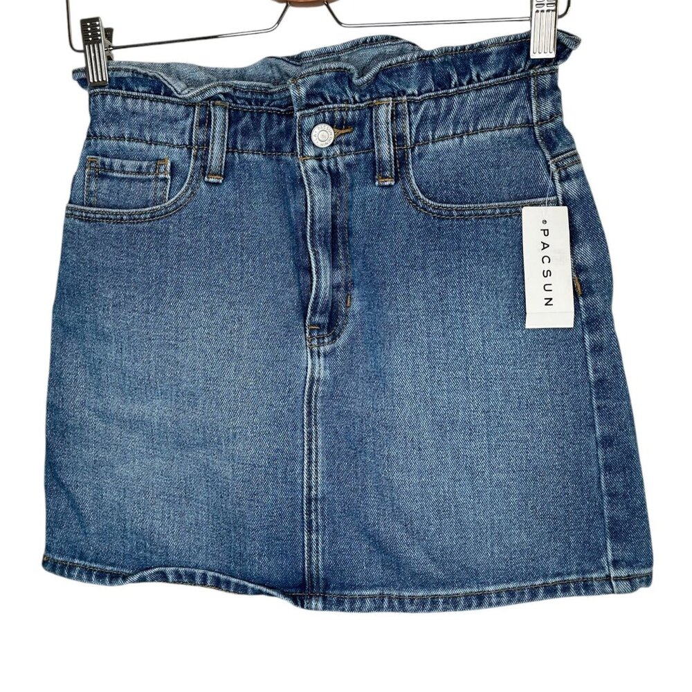 PacSun Womens Denim Cotton Mini Skirt Size 25 Blue